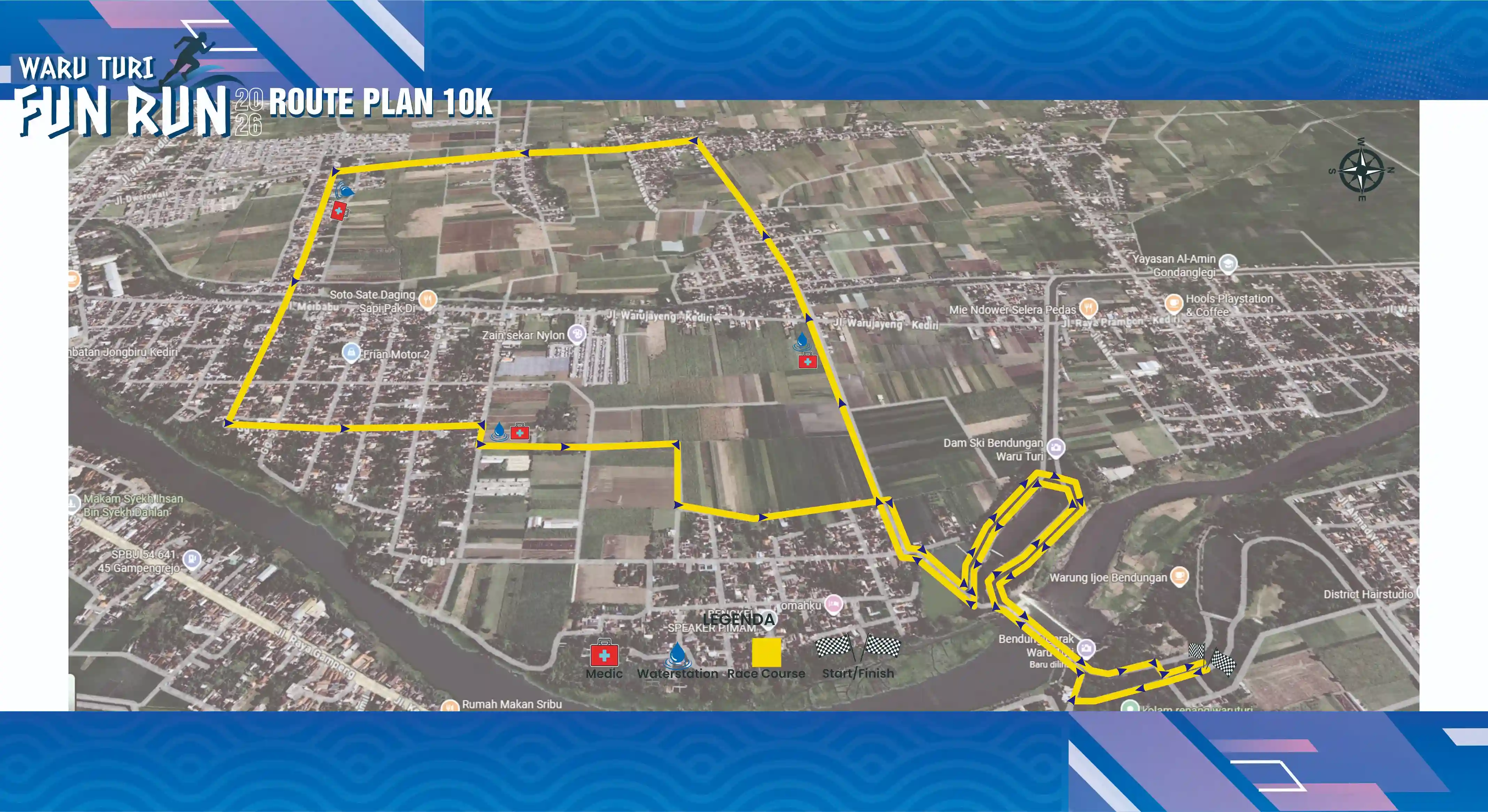 Peta Rute 10K Waruturi Run